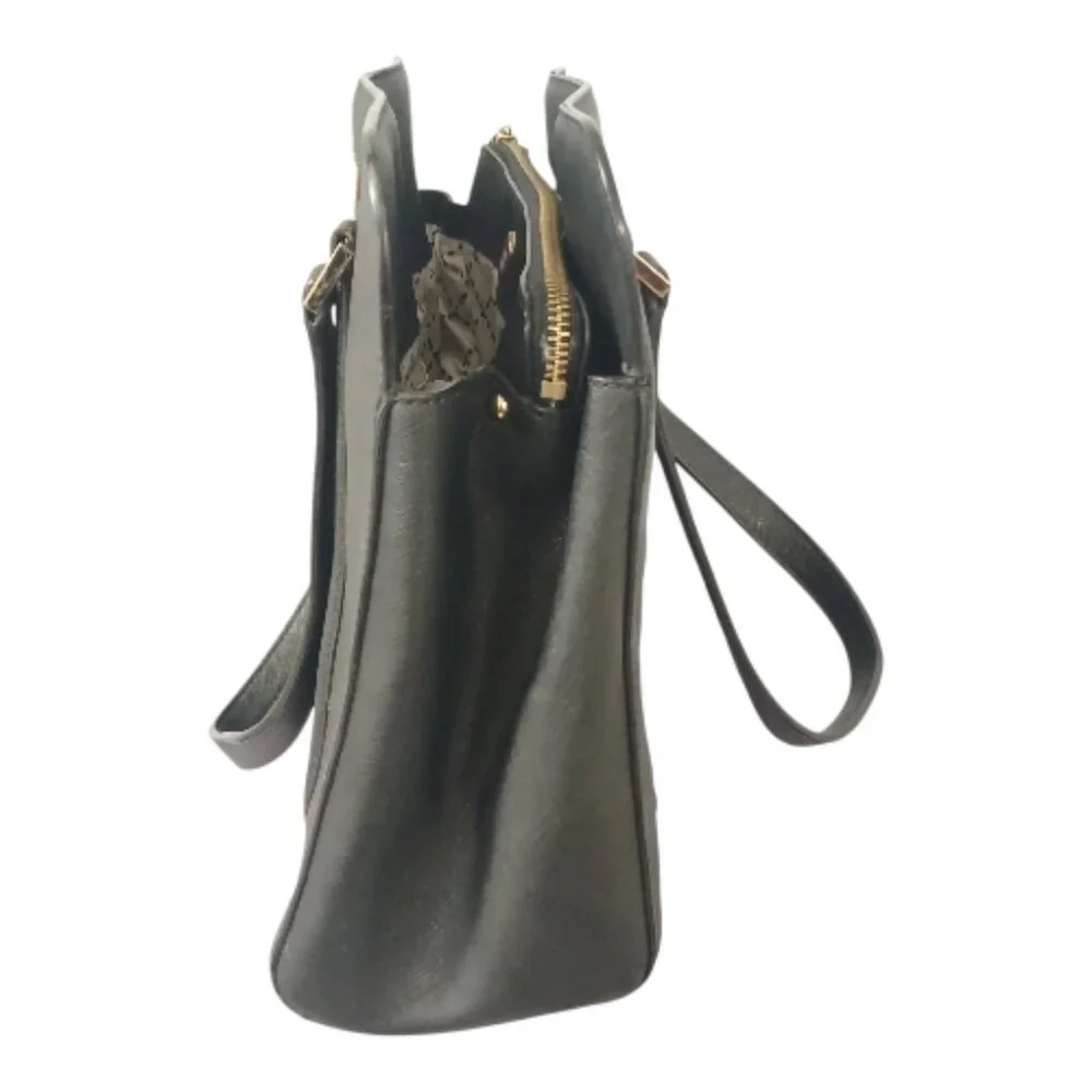 Kate Spade Newbury Lane Miles Black Structured Leather Satchel Shoulder Bag Tote - Picture 5 of 14